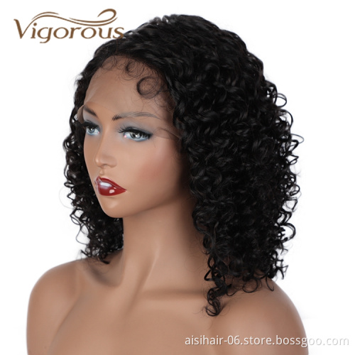 Vendors Black Good Quality Closure Short Bob Kinky Curly For Black Women 100% Frontal Wigs Human Hair Lace Front